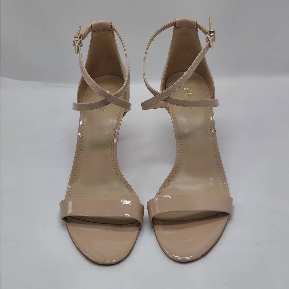 Michael Kors Womens Heels Dressy Sandals 10M Blush Patent Strappy Wedding Party